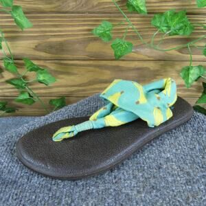 Sanuk Sandals Bananas‎ Girl Y 2-3 Medium Sandal Blue Fabric Pull On
